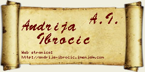 Andrija Ibročić vizit kartica